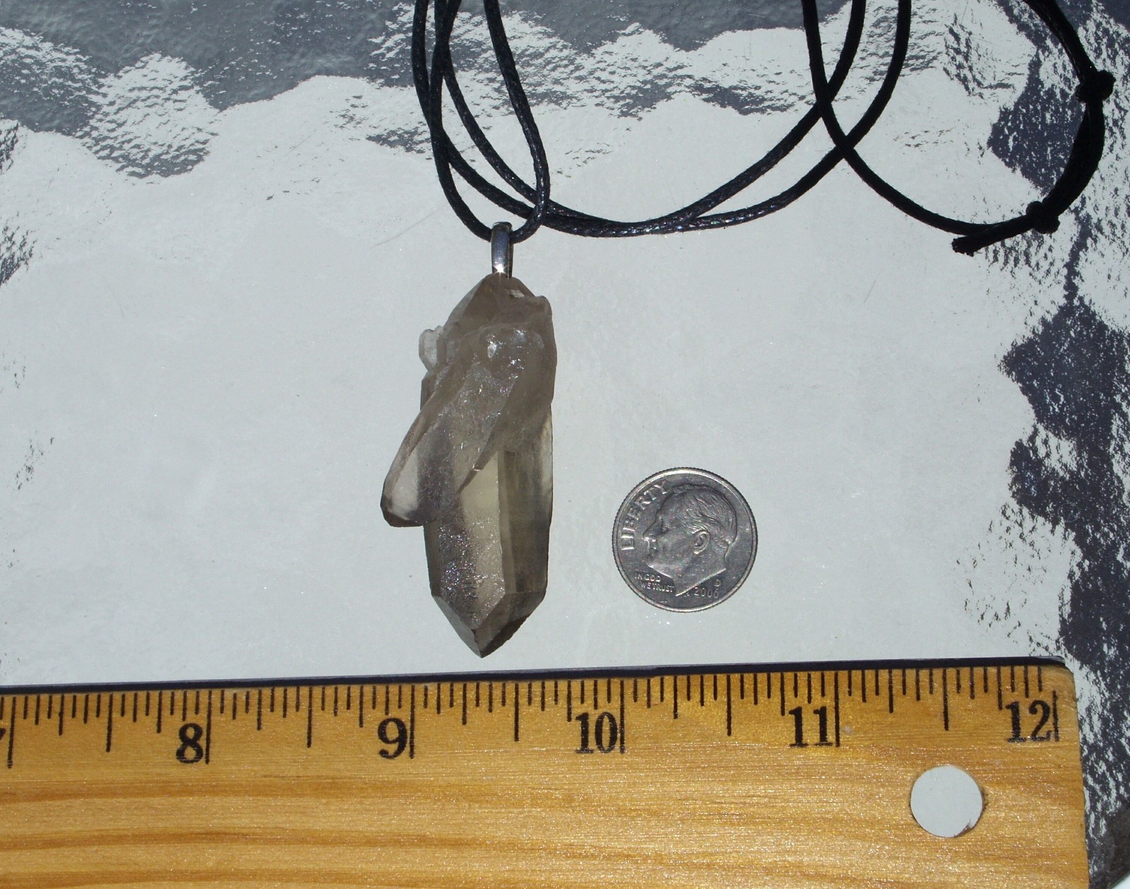Natural Lemurian Citrine Double Terminated Twinned Crystal Pendant Necklace