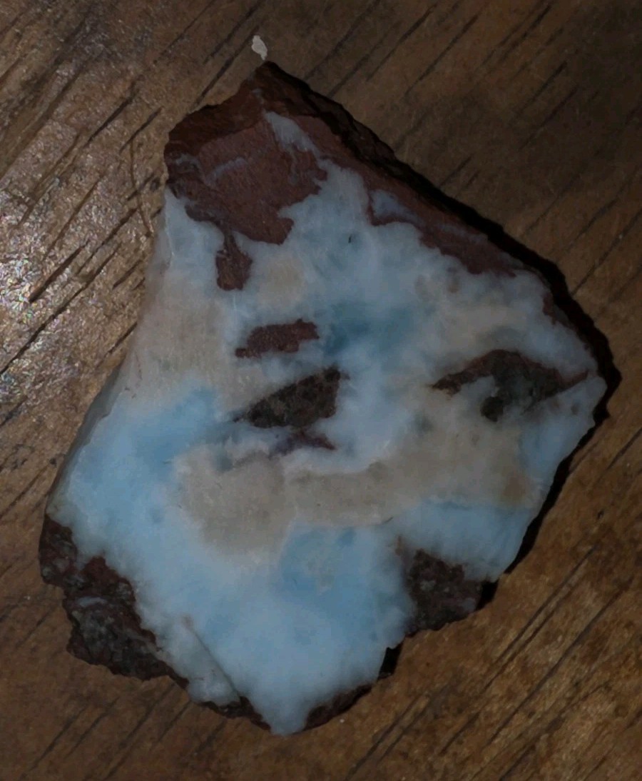 55.5ct Larimar Slice, Rough Gemstone, Dominican Republic, B Grade