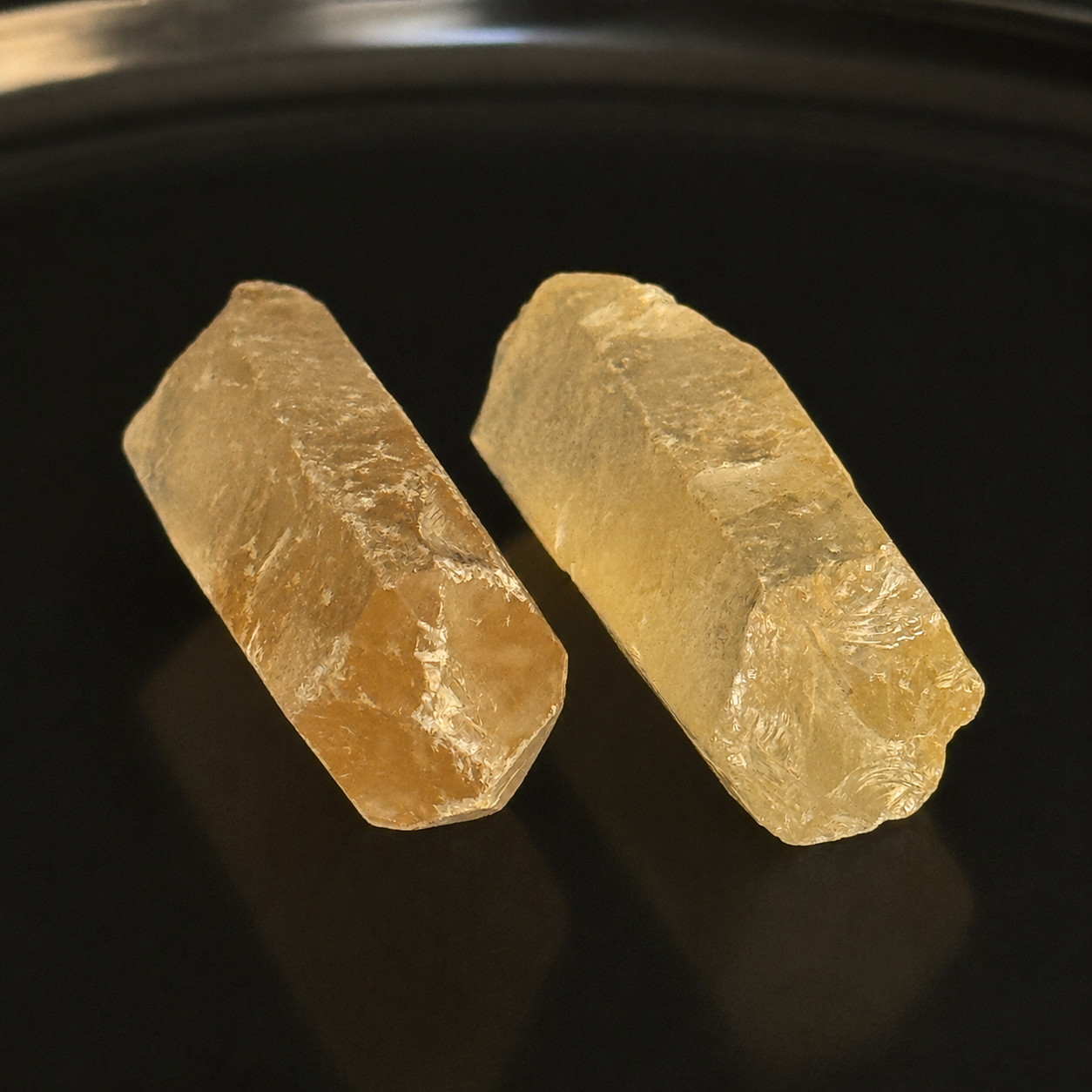 Raw Golden Quartz Crystal Points Matched Pair Natural Iron Inclusions 1.1oz