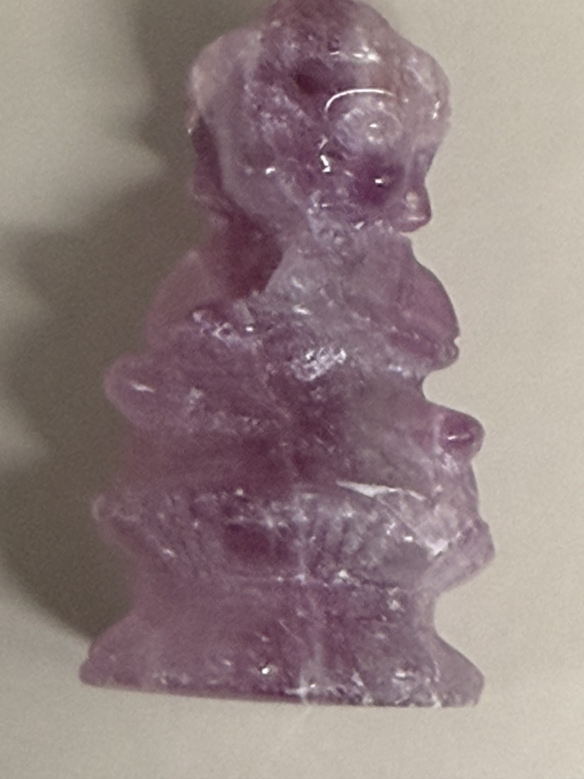 Amethyst Praying Buddha 0.77oz 2.75″ Purple Crystal Meditation Carving