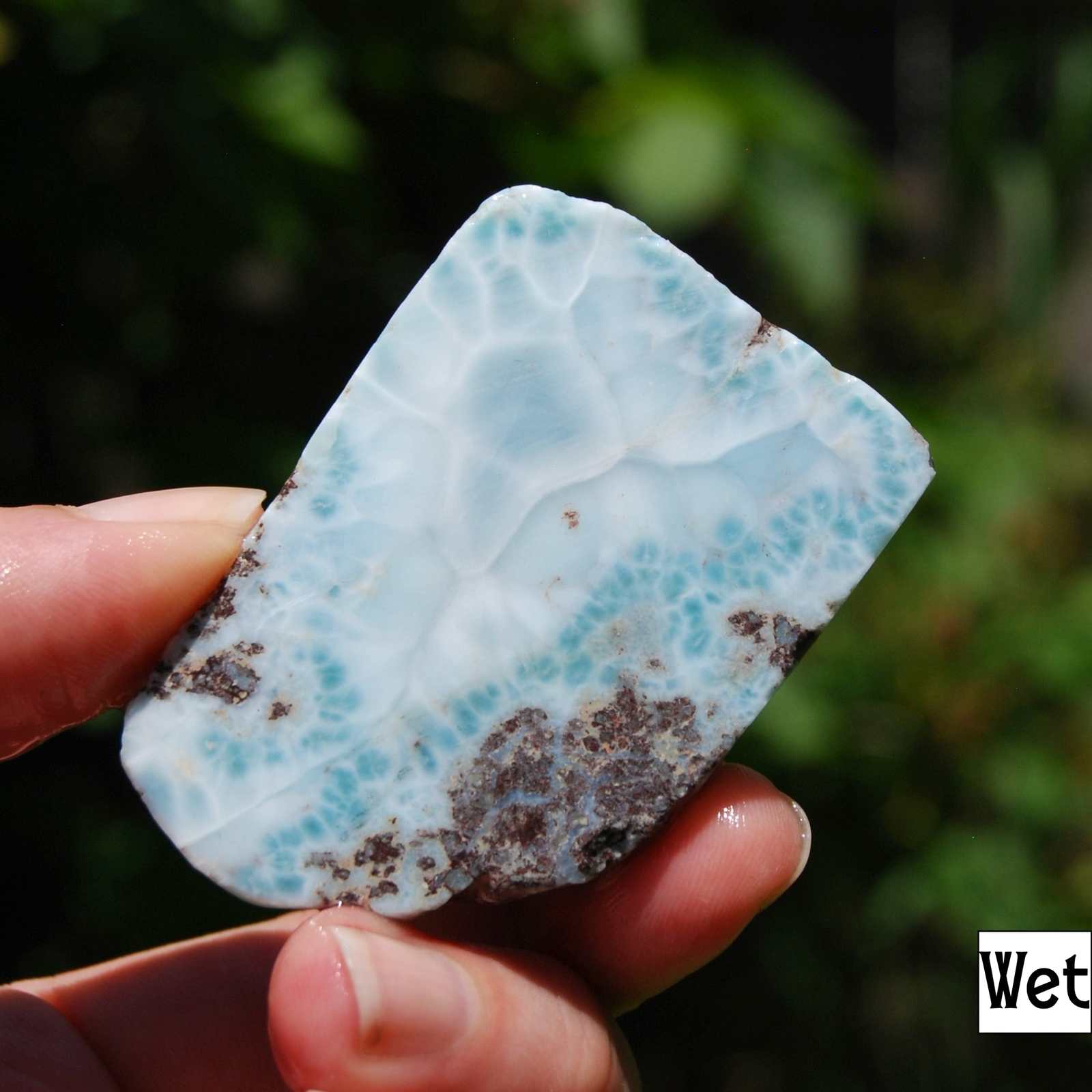 2.3in 56g Genuine Larimar Crystal Slab, Dominican Republic