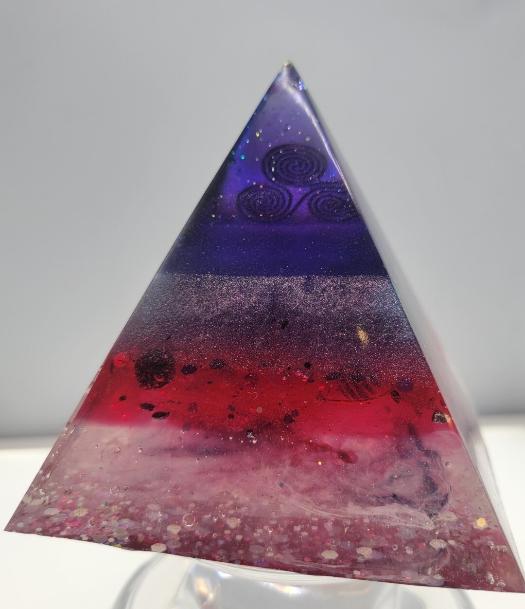 Orgonite Pyramid Triskele Symbolic For The Holy Trinity