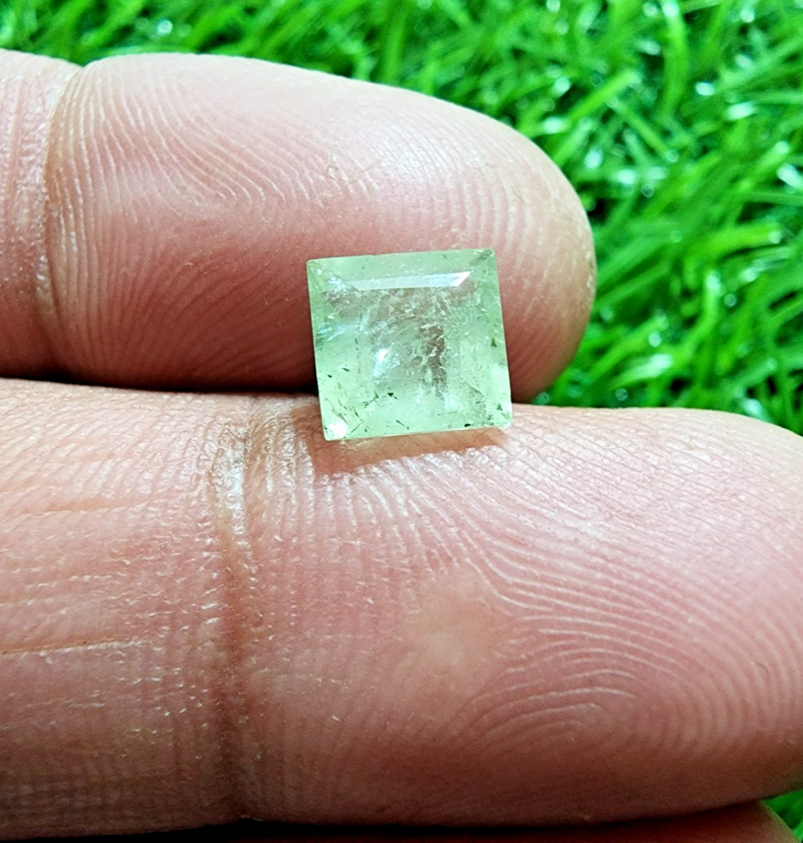 Wonderful Aquamarine Heliodor Square Cut 2Ct Natural Loose Gemstone For Ring