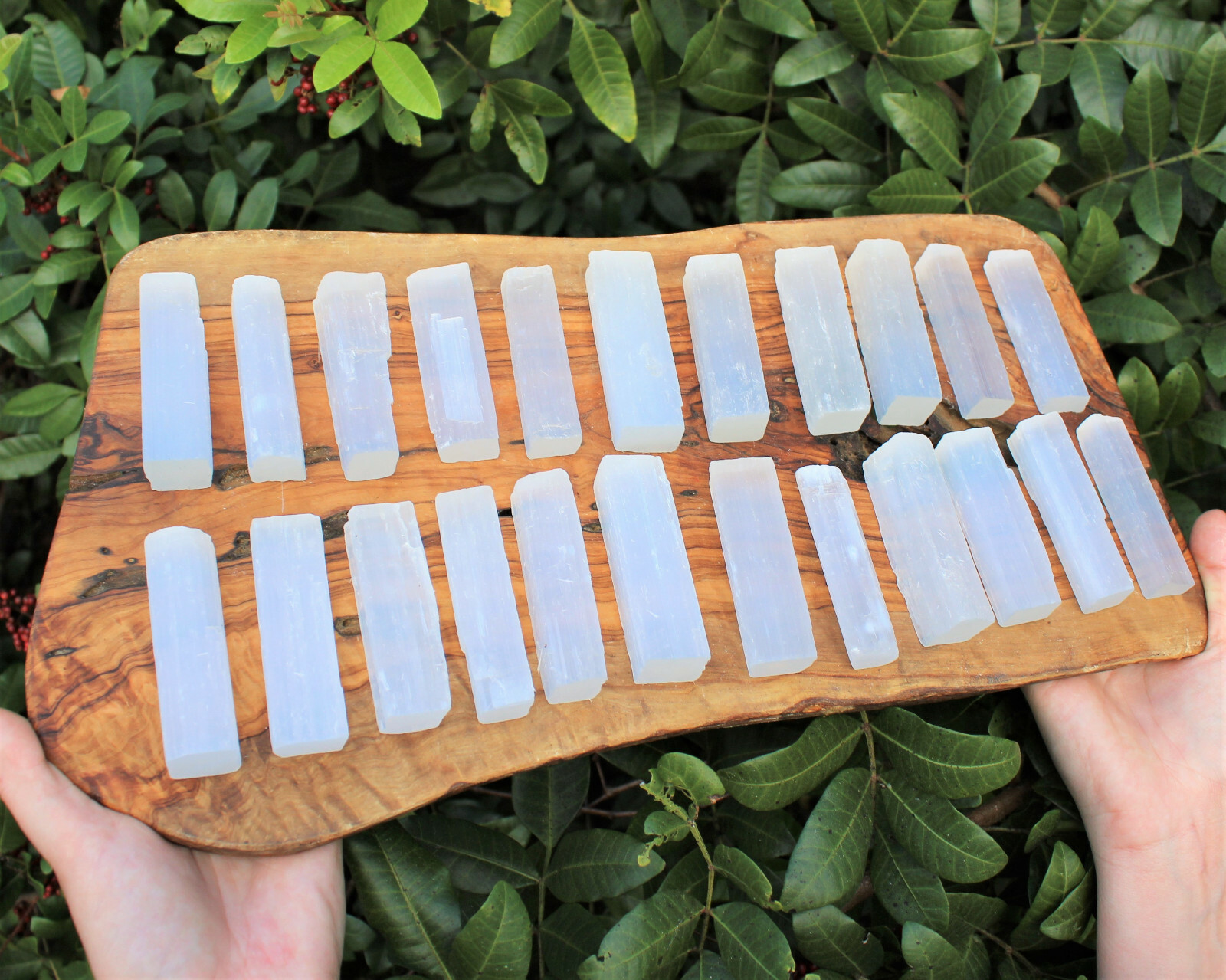 1/2 lb Bulk Wholesale Lot 2.5″ – 3″ Selenite Logs Crystal Sticks Wand Blade 8 oz
