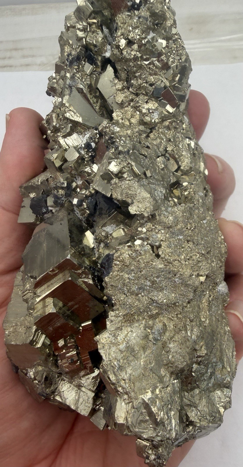 Awesome Large Natural Pyrite Crystal Cluster Peru 2.5+ Pounds 1185 Grams NICE!!