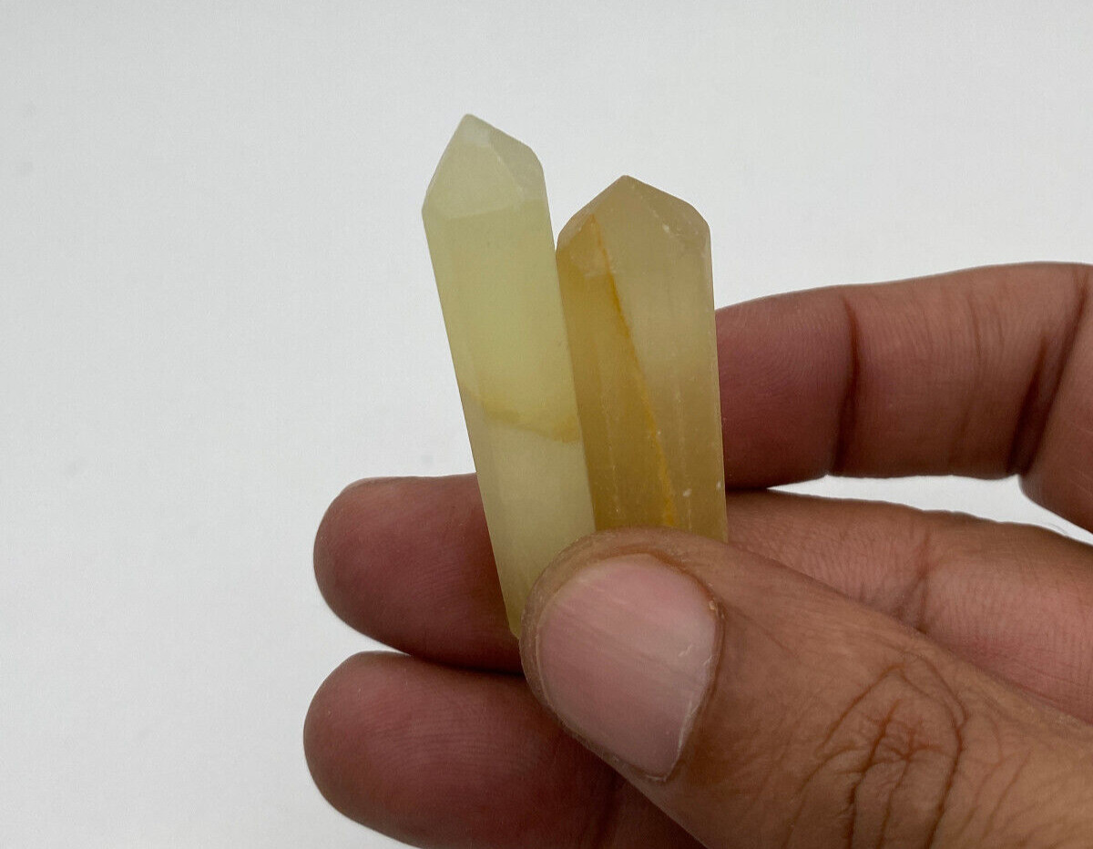 Lemon calcite faceted crystals wands top quality pendants 10PCs lot.