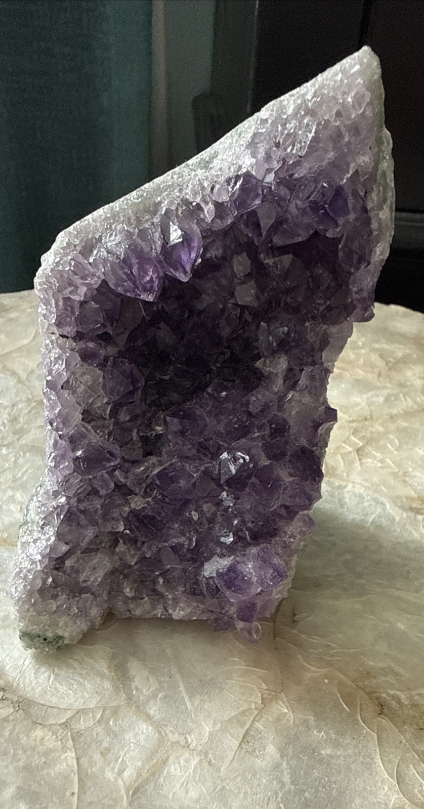 Amethyst Cut Base Geode Purple Cluster Healing Crystal 4”Hx2”W