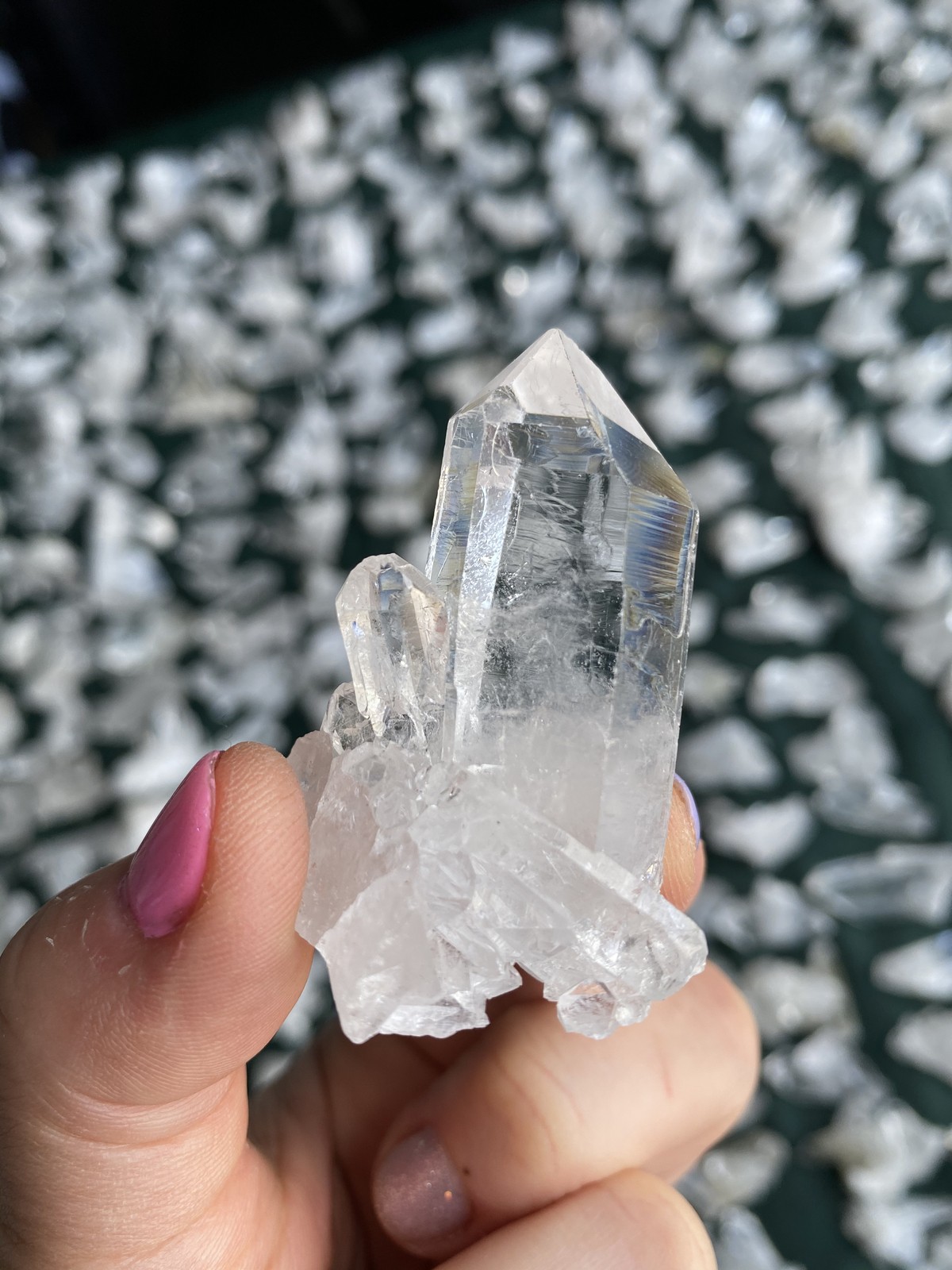 Raw Clear Quartz Crystal Point Cluster, AA Grade, Natural Clear Quartz Brazil