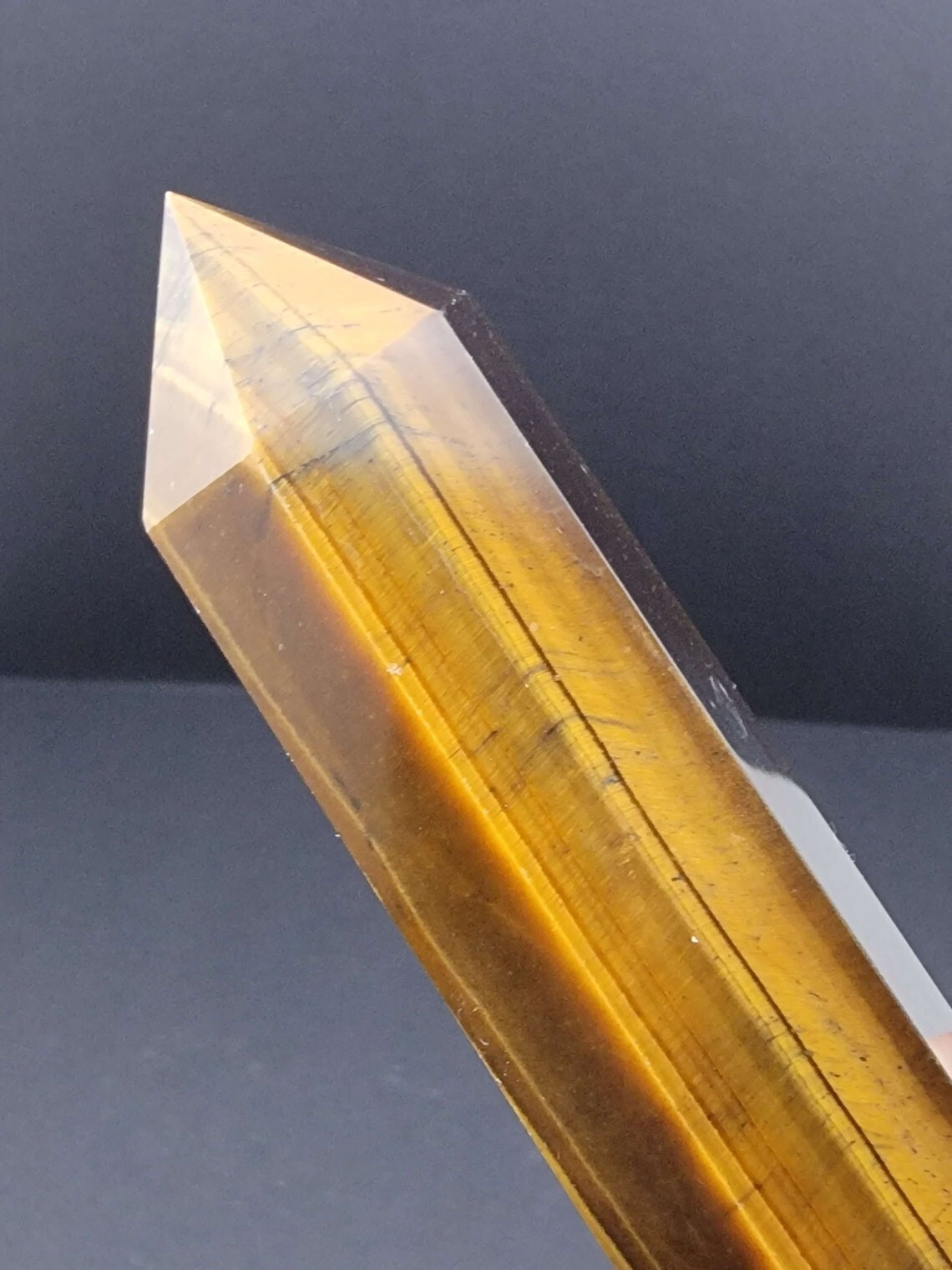 3 inch Tiger’s Eye Stone Point Obelisk Natural Crystal Tower Home Decoration