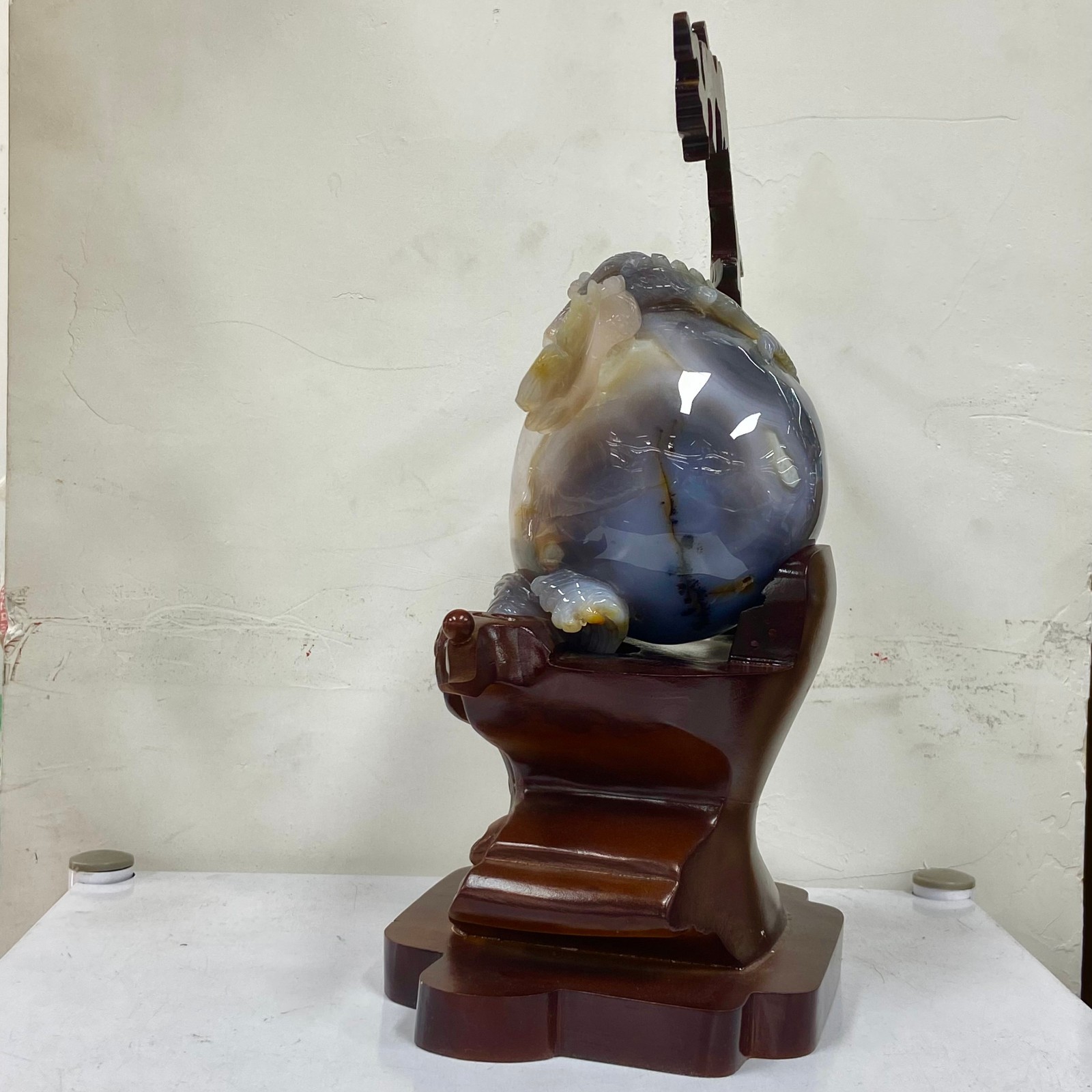 6.3LB Rare Natural Uruguay Amethyst Geode Quartz Crystal agate Carved Dragon