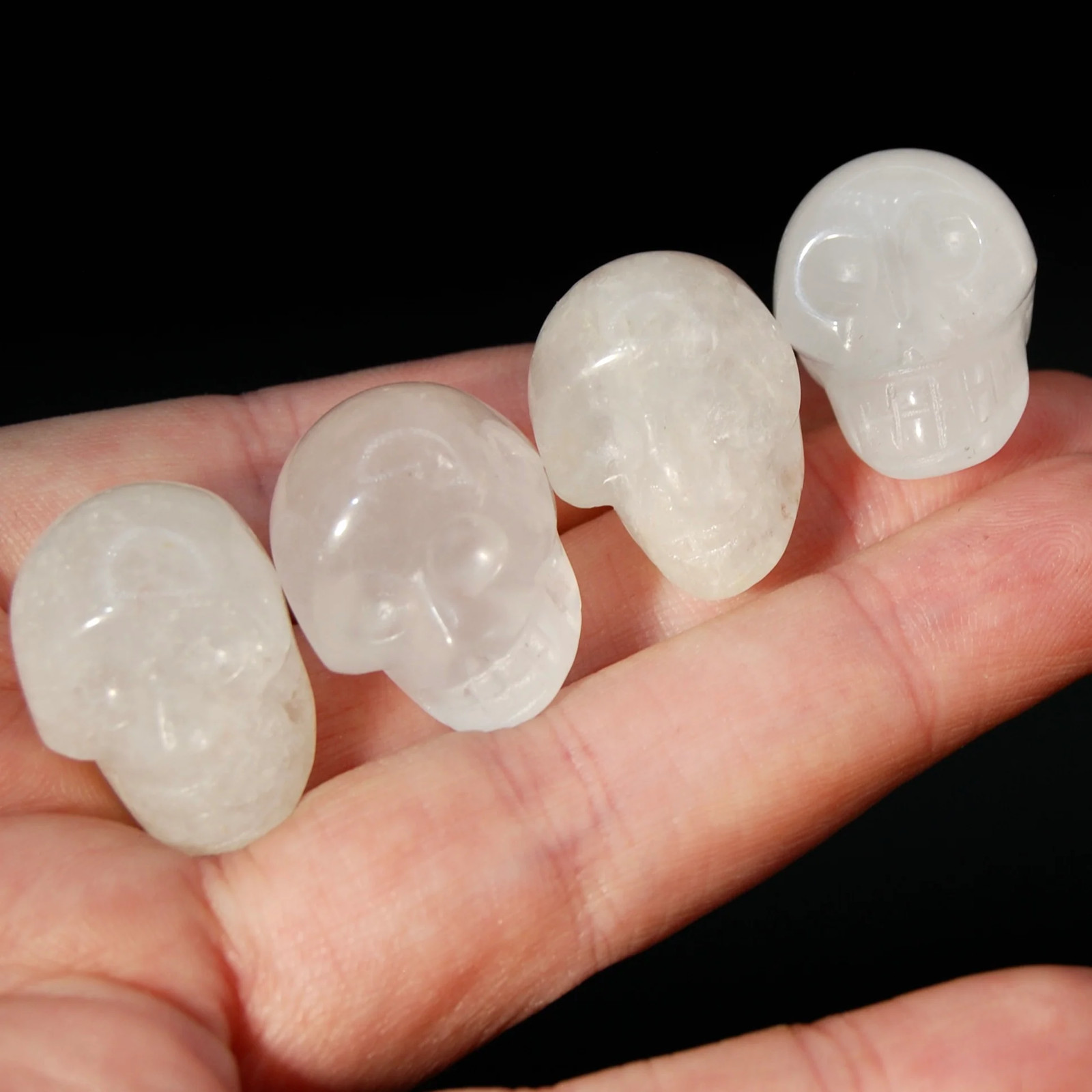 ONE 1in Mini Clear Quartz Carved Crystal Skull