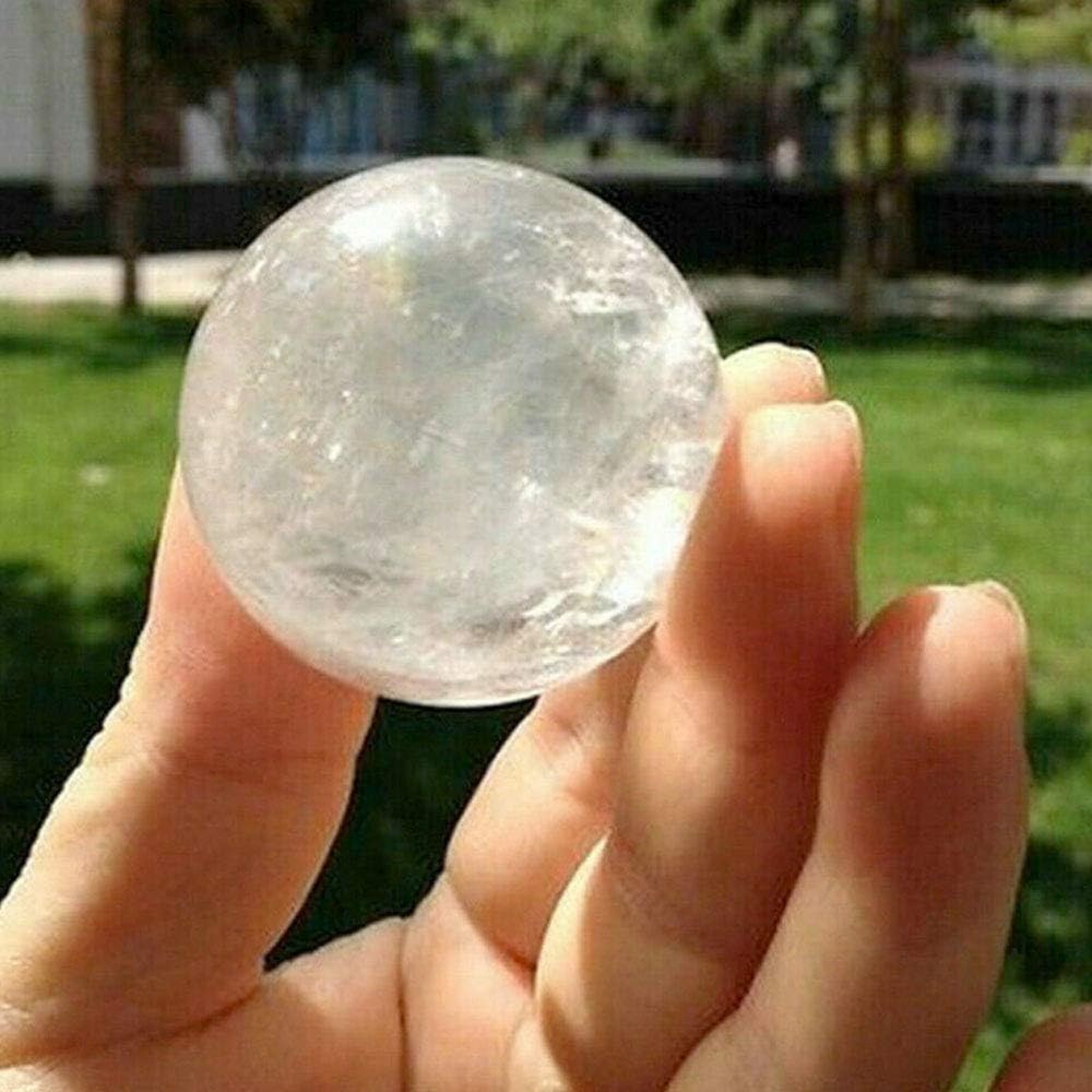 1Pcs 35-40Mm Rare Clear Natural Rainbow Large Quartz Crystal Sphere Ball Healing