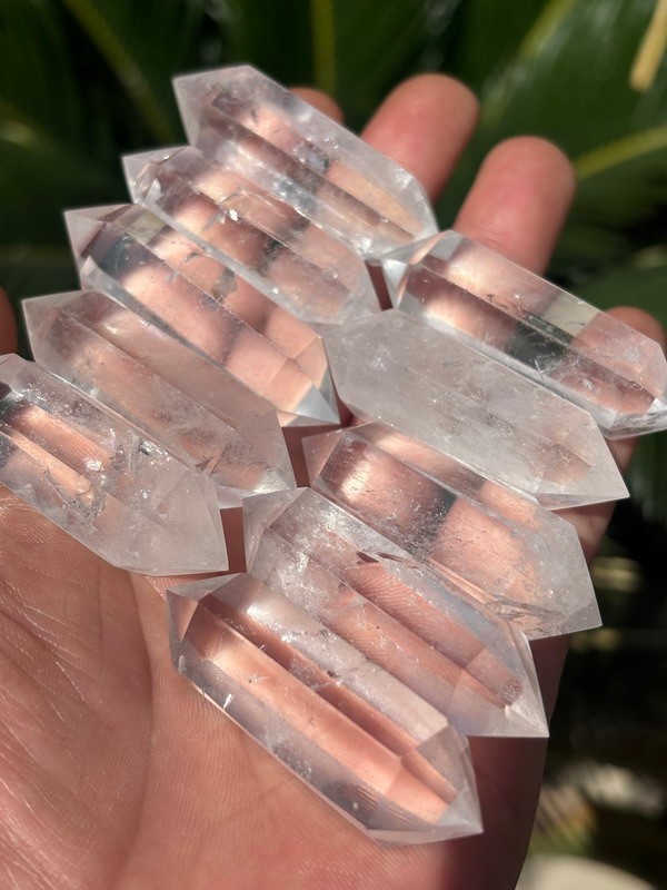 10pcs Natural 50mm Clear Quartz Crystal DT Point Double Terminated Wand