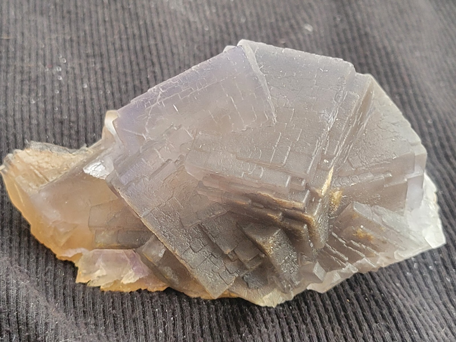 222g Beautiful Purple Cubic Fluorite Quartz Crystal Cluster Mineral