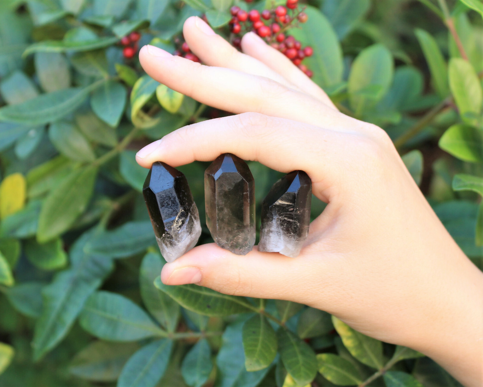 3 Large Smoky Quartz Points (1″ – 1.5″) (Raw Rough Smokey Quartz Points)