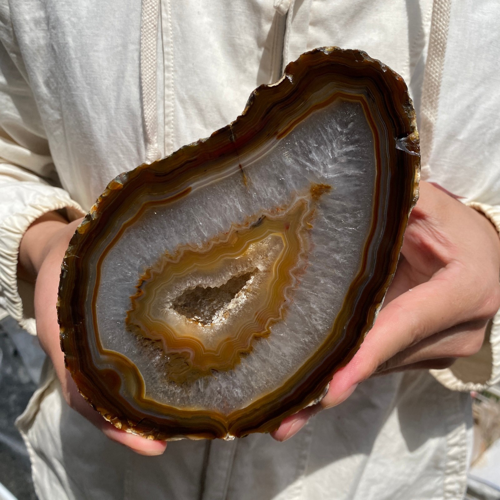 3.6lb Natural Brazilian striped agate rough mineral specimen healing