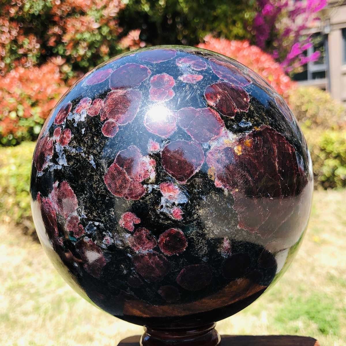 11.41LB Natural Crystal Garnet Firework Stone ball Quartz Healing