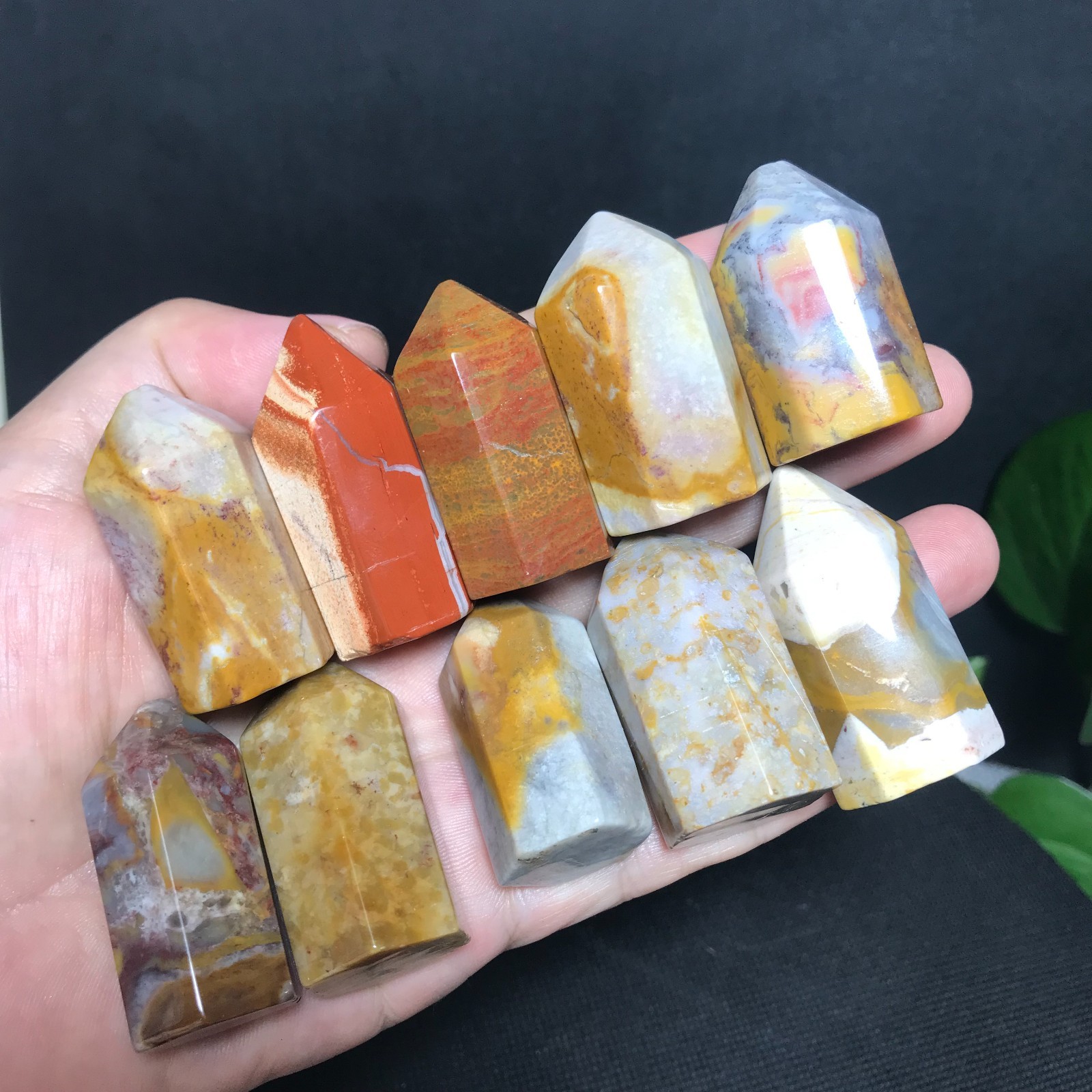 10pcs 254g 1.5in Natural Agate Jasper Crystal Tower Obelisk Decor for Healing 01