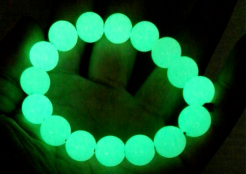 10mm Green Phosphate Glow in The Dark Modern Ye Ming Zhu Bracelet