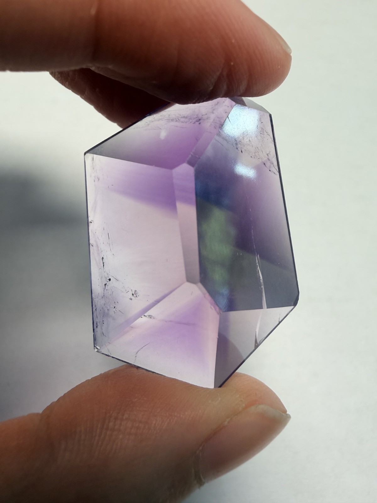 Gemmy Trapiche Phantom Amethyst Free Form From Brazil | Six-Spoke Wheel Phantom