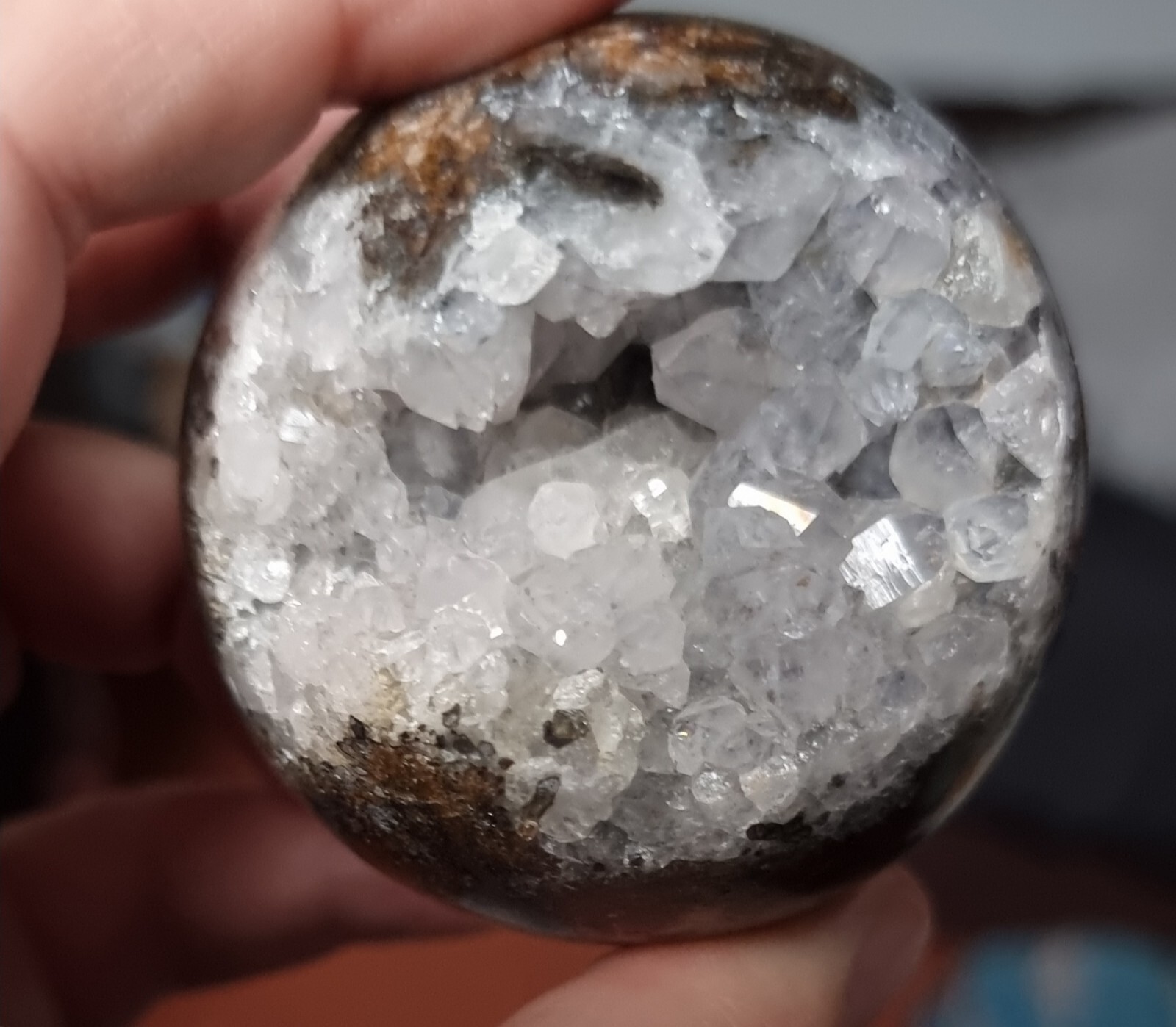 Druzy Agate Quartz Sphere High Vibration Suoer Sparkly