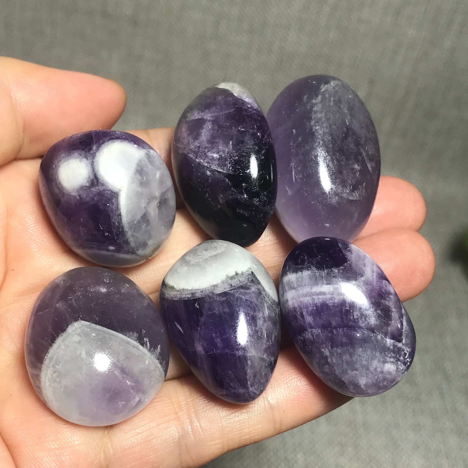 107g 6pcs Natural Chevron Amethyst – Rough Rocks for Tumbling 02