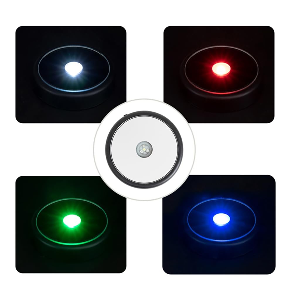 LED Multimodal Multicolor Light Base Silver Lighted Stand for Crystal Art Displa