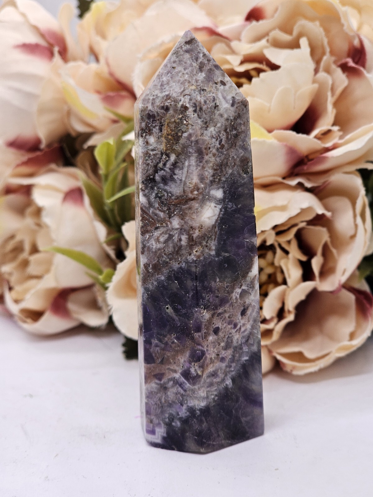 ✨️SALE✨️ Amethyst Crystal Tower Point (2) Healing 7.8cm 73g Purple Stress Relief