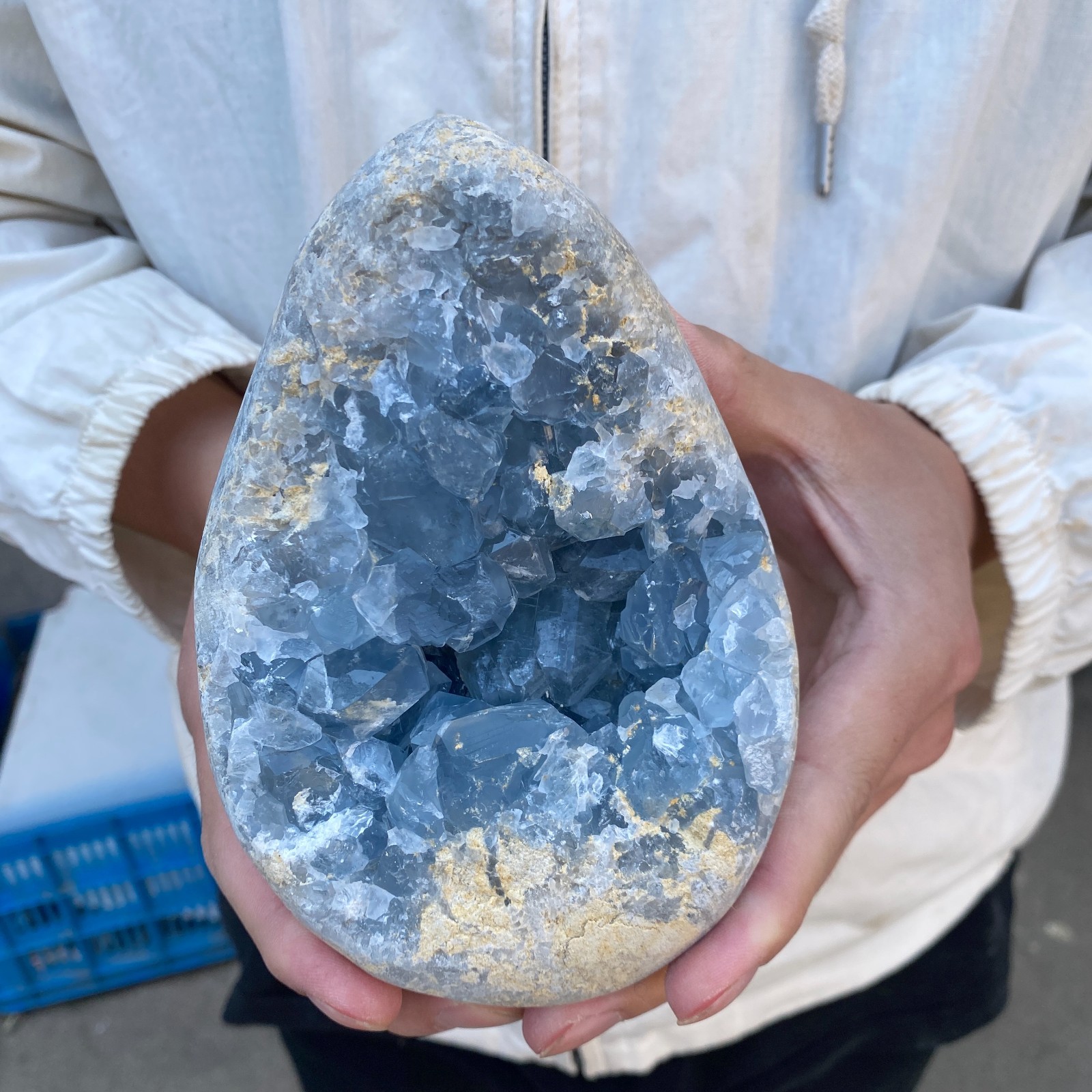 3.9LB Celestite Cluster Blue Geode Crystal Rock Yoga Meditation Reiki Decor