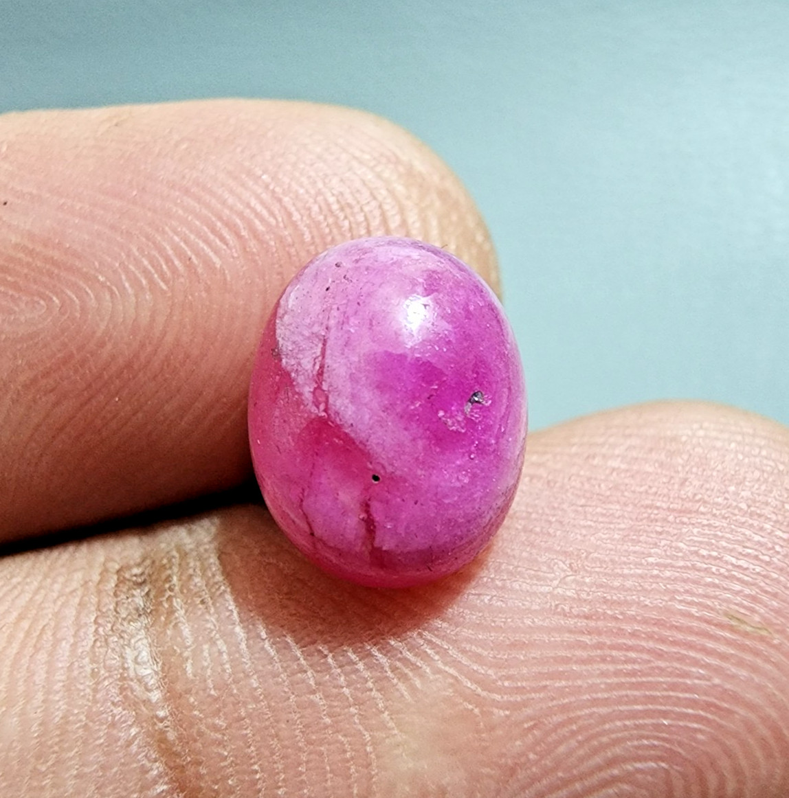 6.75 Crt Attractive Pink Ruby Heated Gemstone Oval Shape Cabochon Jewelry Making