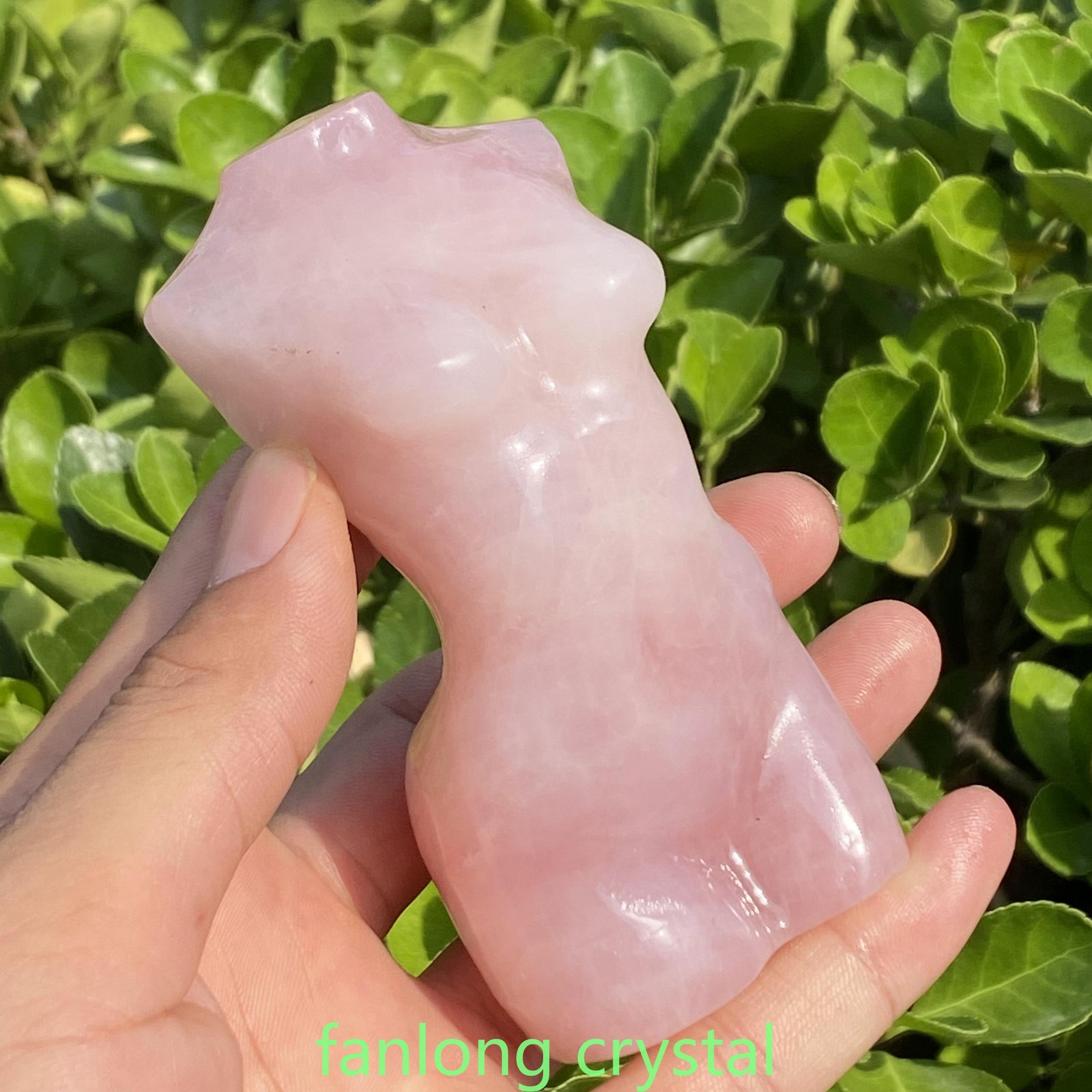 4in Natural Rose quartz Male Goddess Quartz Crystal skull Body Sculpture 1PC