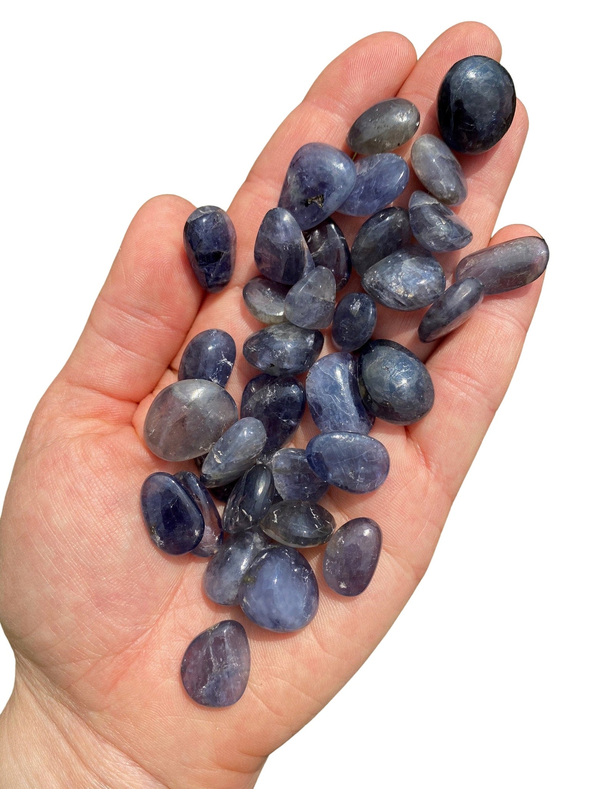 Iolite Tumbled Stone (Grade A) Polished Natural Iolite Crystal from India