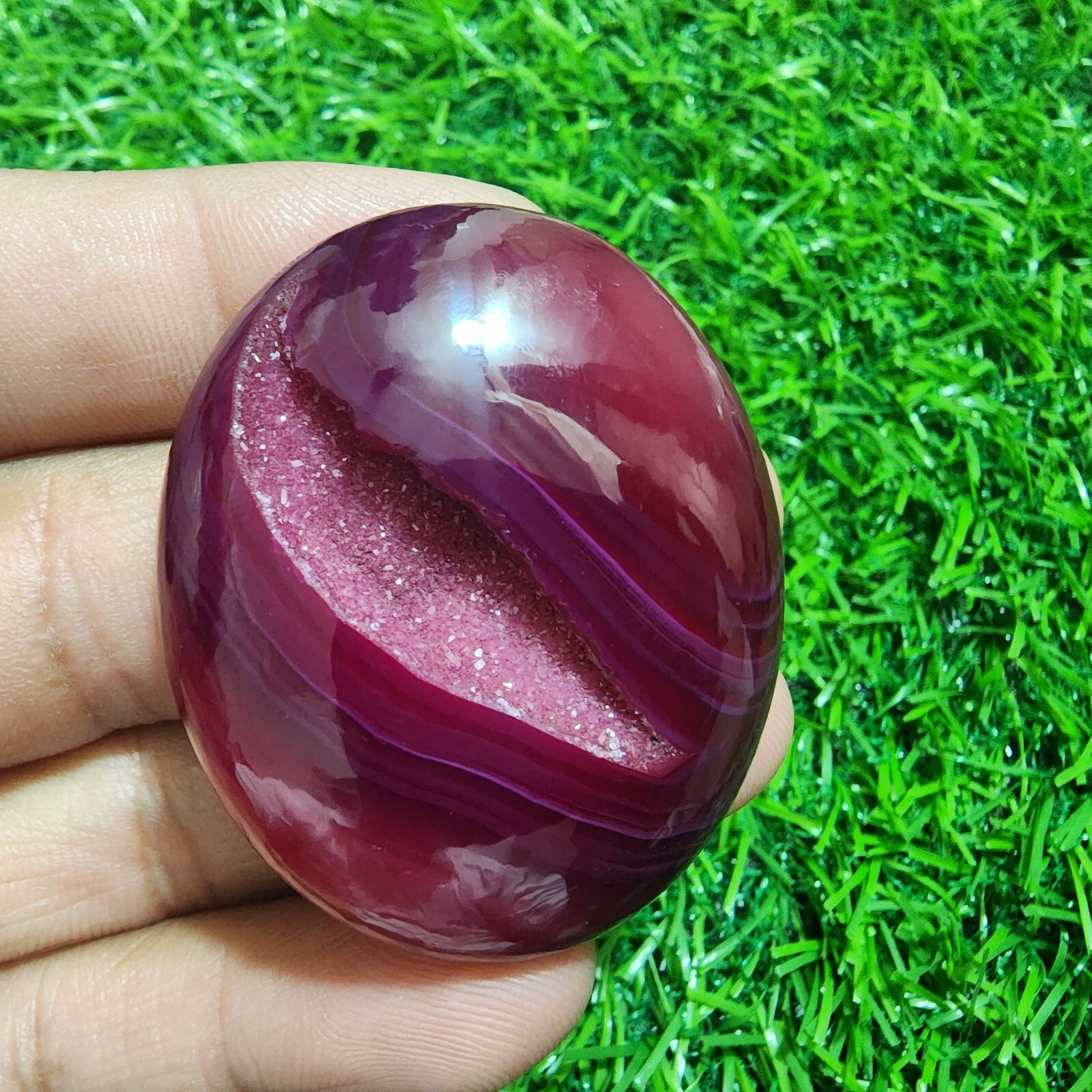 Ultimate Huge Yummy Window Druzy Agate Oval Shape 163 Carat Gemstone For Jewelry