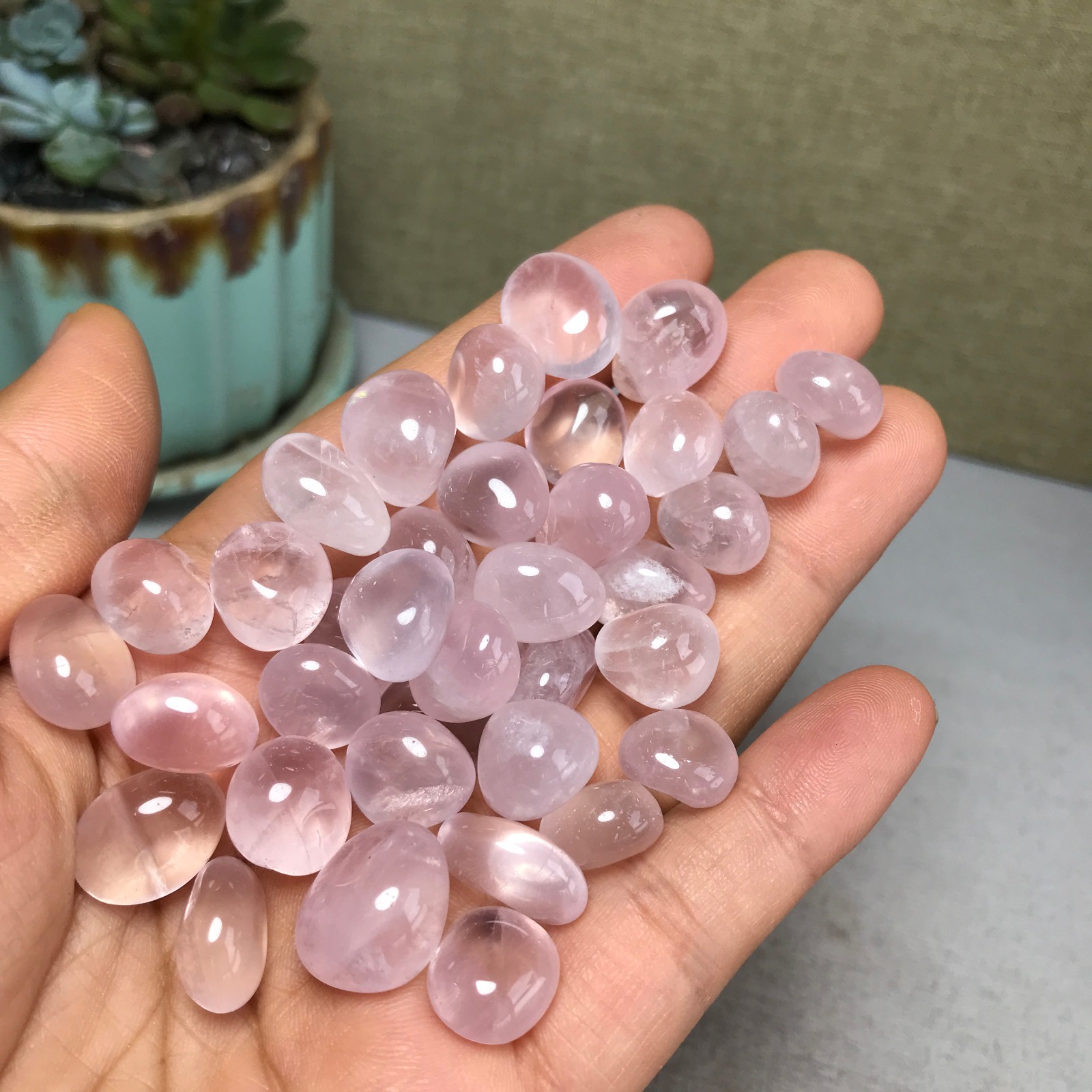 36pcs Rare Natural rose pink Crystal Semi-Precious stone specimens 70g A5376