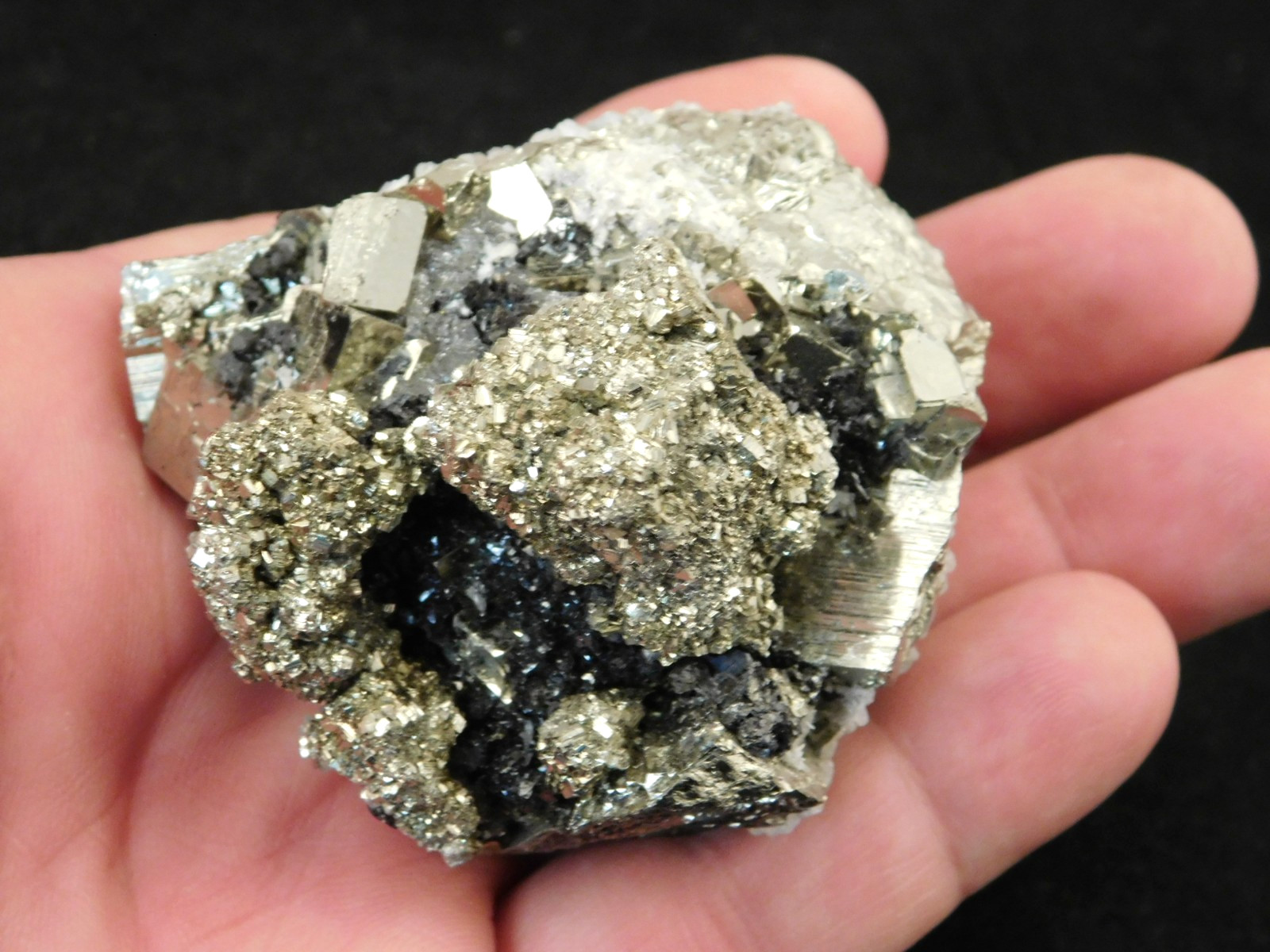 Larger! PYRITE CUBE Cluster with Sphalerite 100% Natural From Peru 289gr