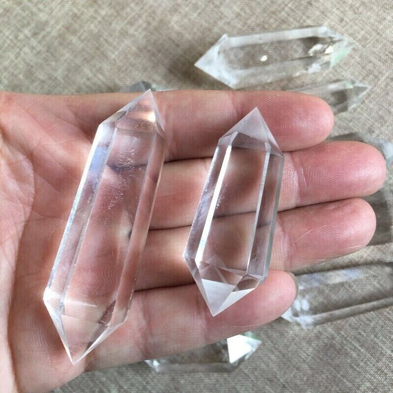 4LB Natural Clear Quartz double Obelisk Crystal Wand Tower Point HealingWholesal
