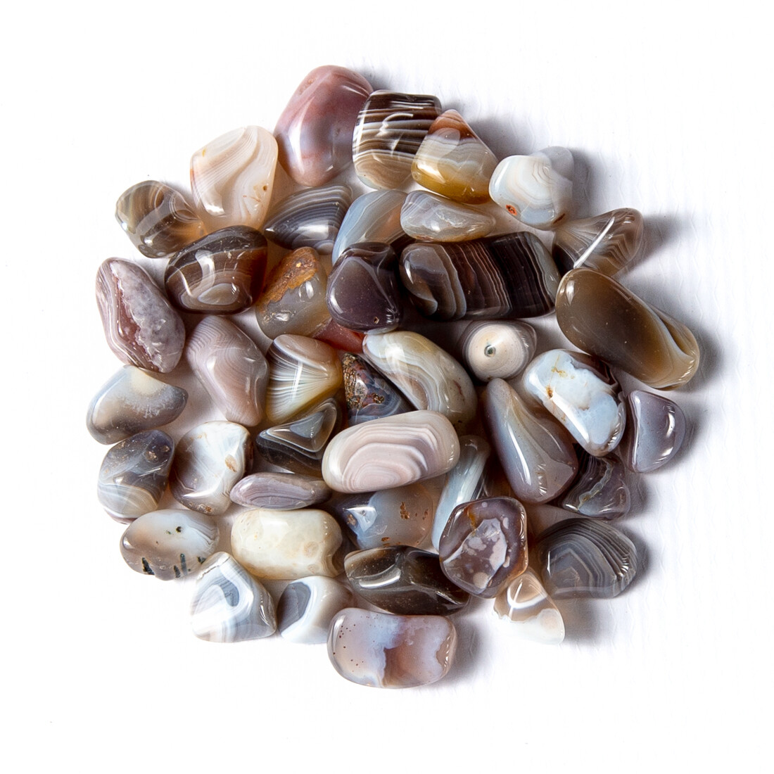 1/4 lb Tumbled Gray Botswana Agate Gemstone Crystals 35-50 Stones Gem Specimens