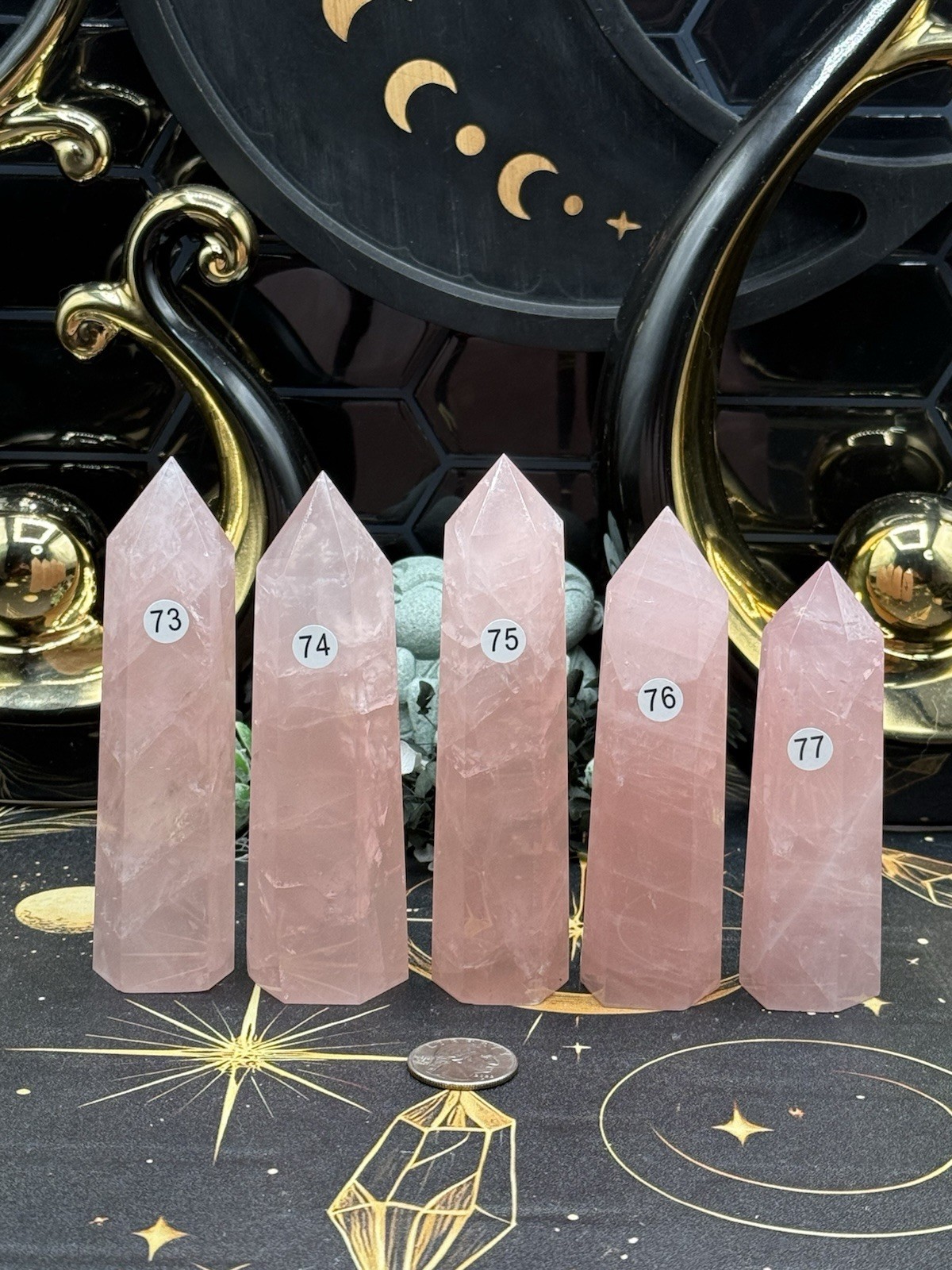 Natural Rose Quartz Points Great Gel like Quality! Beautiful Free shipping