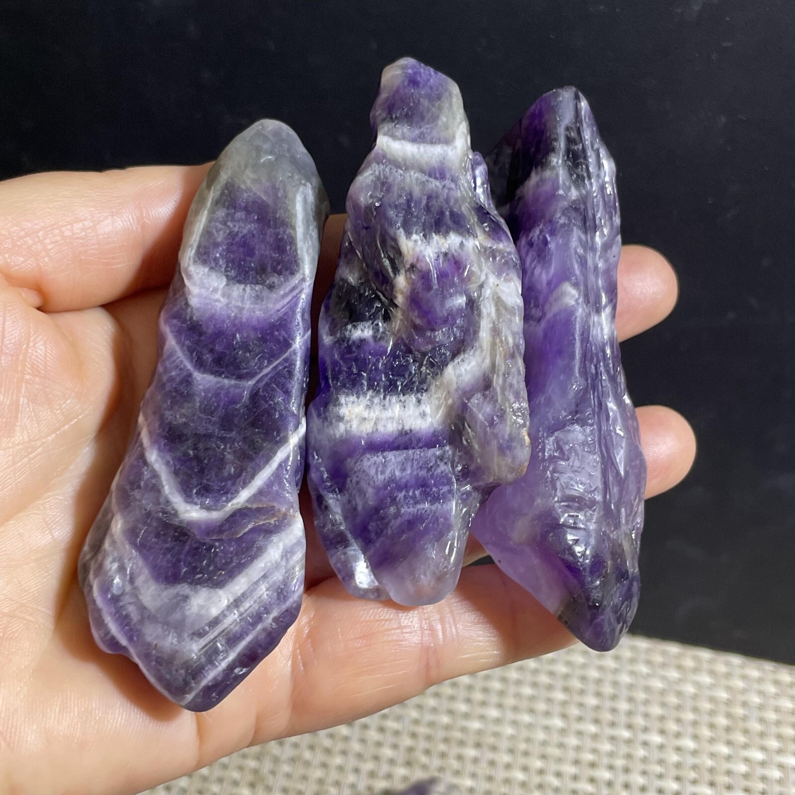 3pc 186g Natural and beautiful dreamy amethyst rough stone specimen