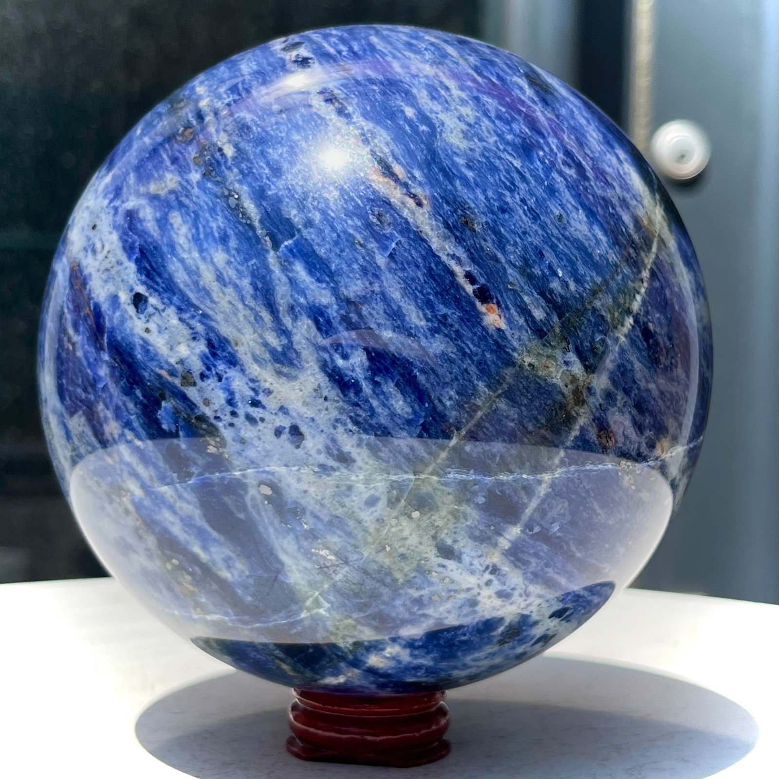 Blue Kyanite Crystal Sphere Ball Natural Stone Communication Gift 5.2 lb