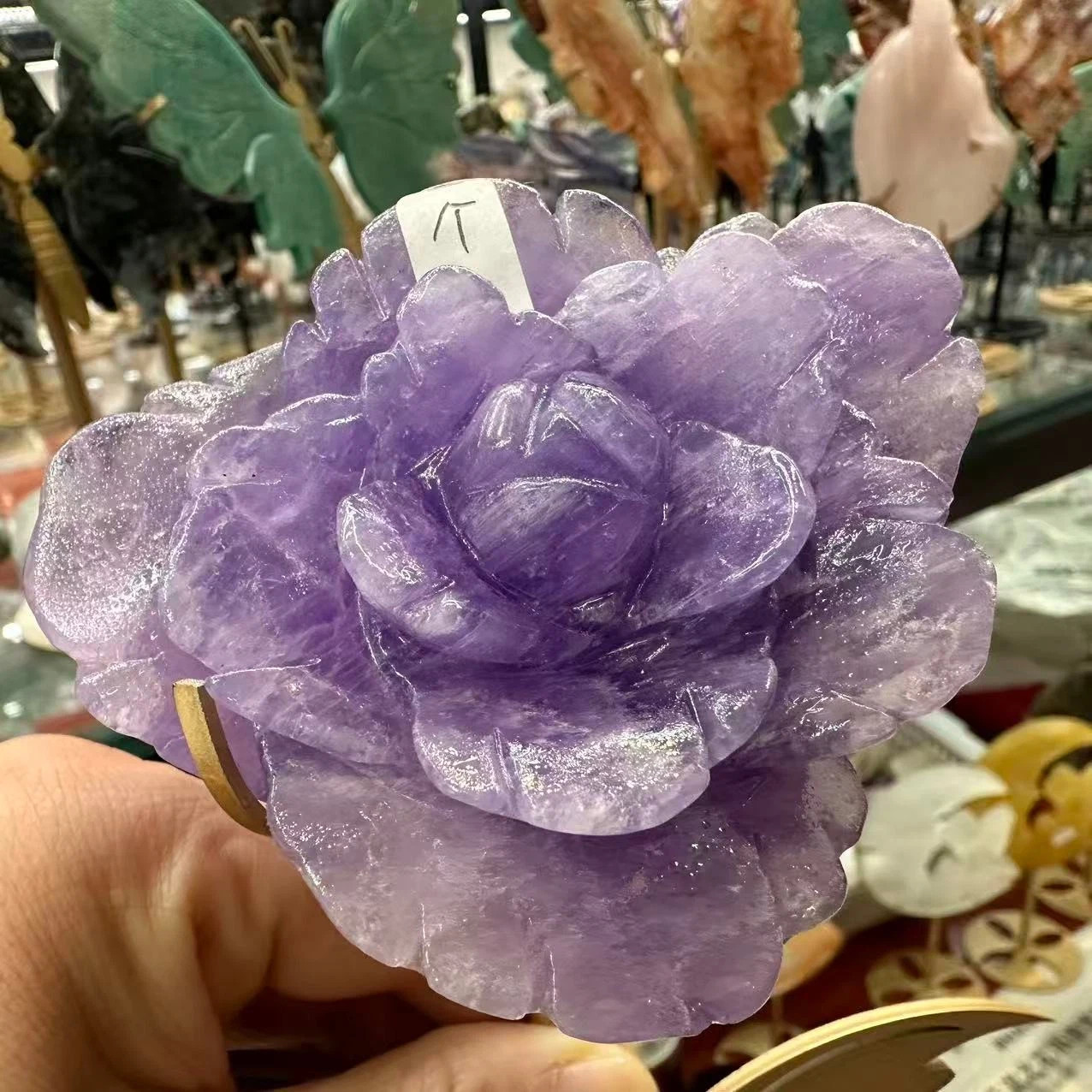 1pc Natural Amethyst Quartz Carved Crystal Flower Skull Reiki Healing Decor Gift