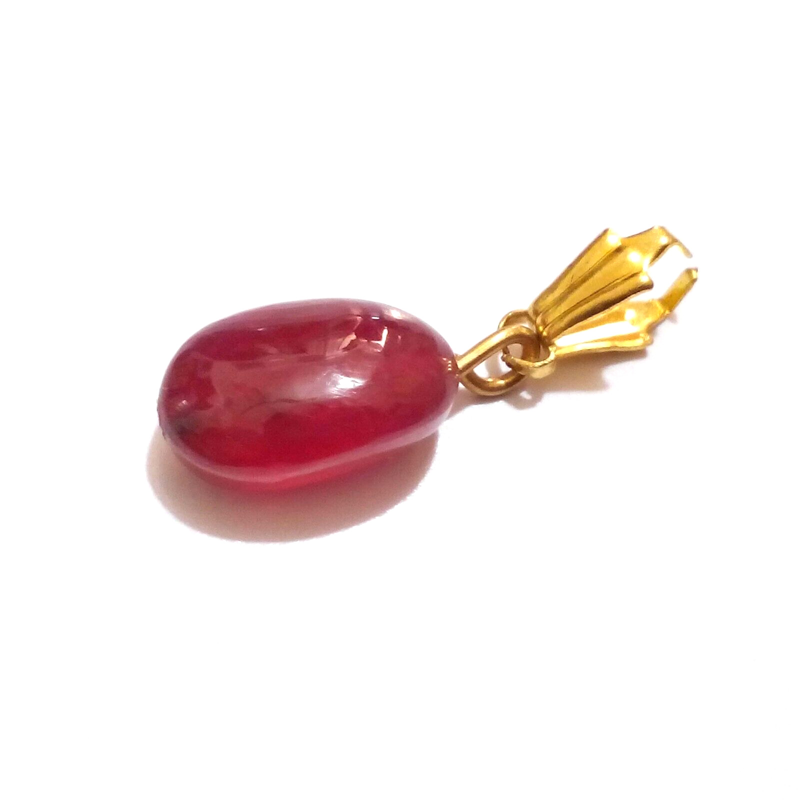 Attractive Top 4.55 Crt Red Ruby Drill Tumble Beads Ruby Cabochon Loose Gemstone
