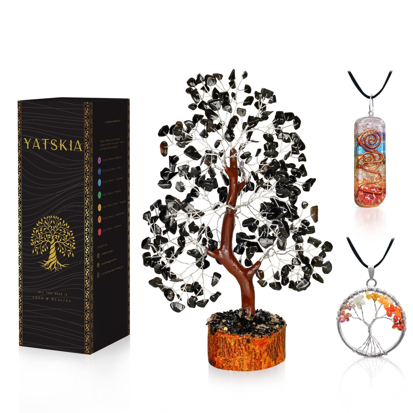 Black Tourmaline Gemstone Tree – Crystal Tree, Chakra Tree – Crystal Tree of …