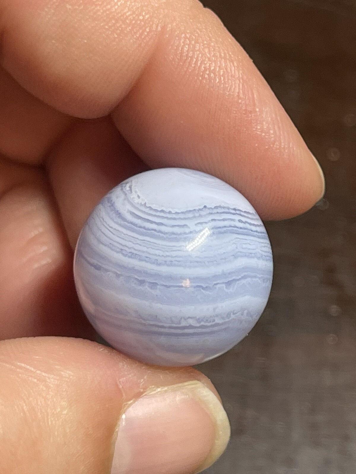 Blue Lace Agate Mini Sphere Ball Orb Marble 19.7mm
