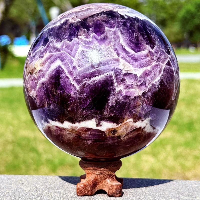 3.79LB Natural dreamy purple crystal ball – quartz crystal energy ball