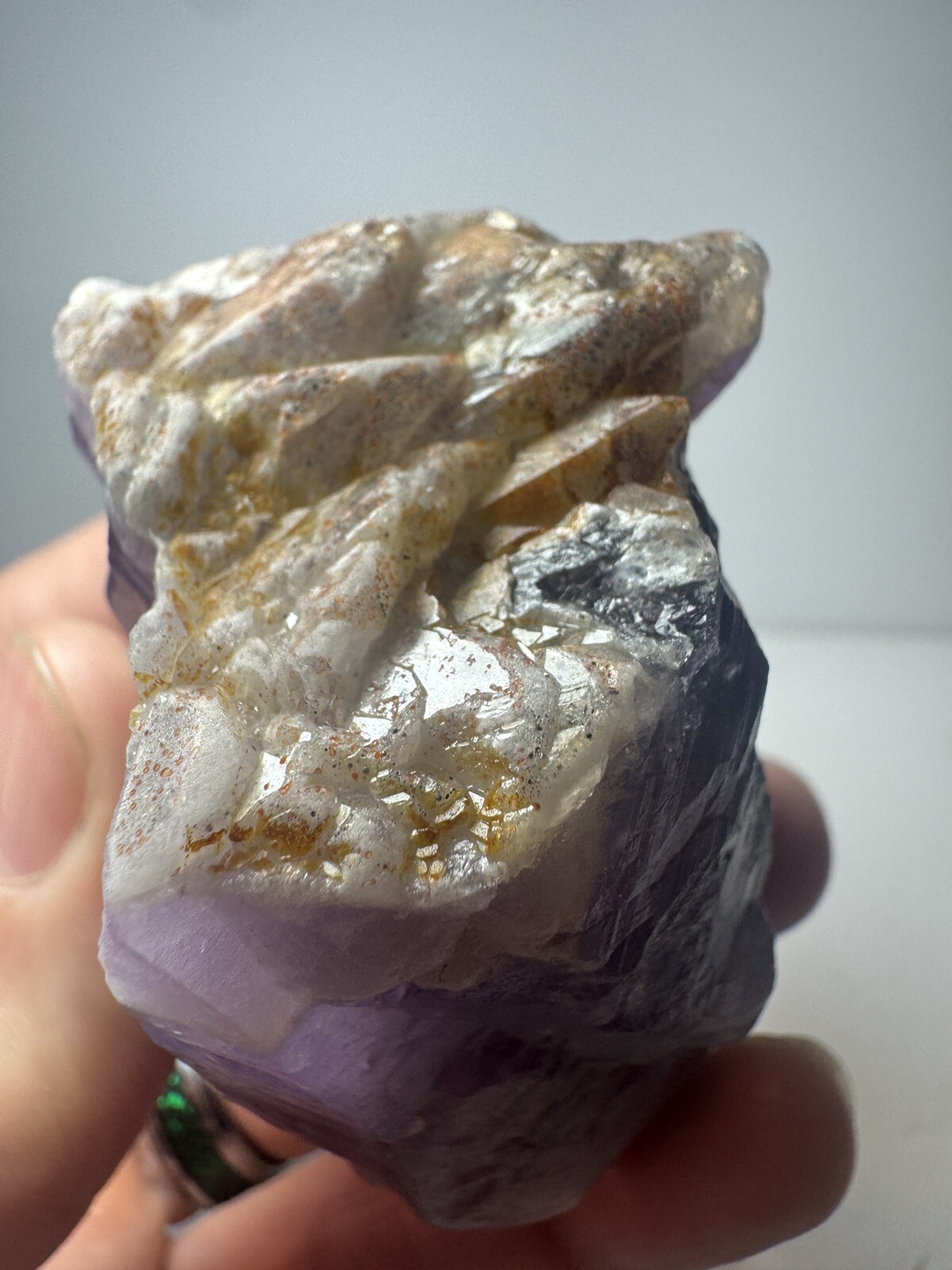 Auralite 23 Boreal Amethyst Cluster Crystal Tower With Cut & Polished Base
