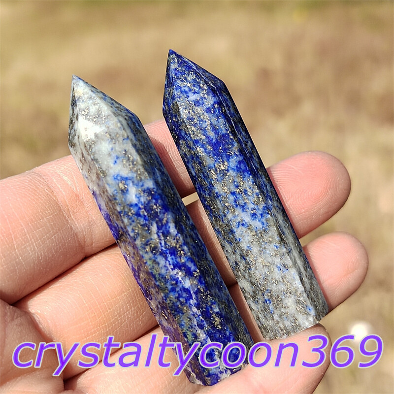 5pcs Natural Lapis lazuli Quartz Obelisk Crystal Wand Point Tower Healing 5.5cm