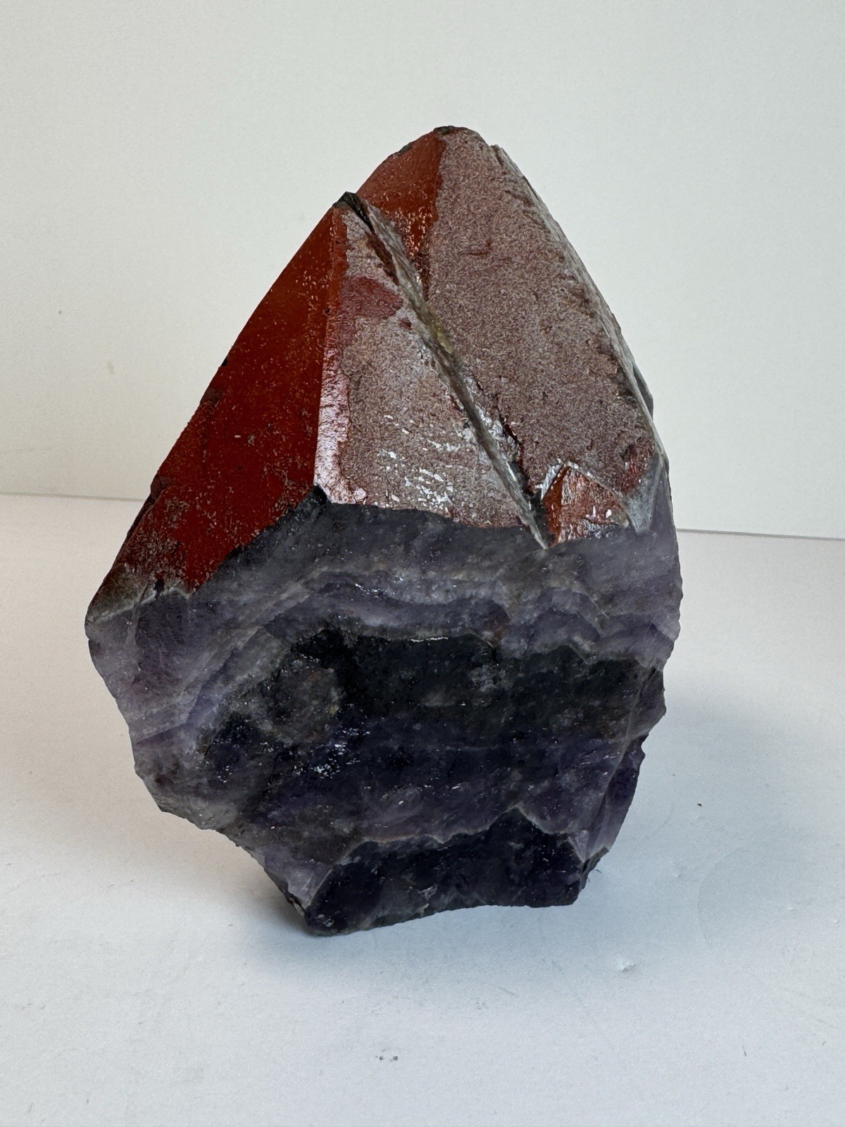 Fire Engine Red Cap Boreal Chevron Amethyst Quartz Genuine Auralite 23 Crystal