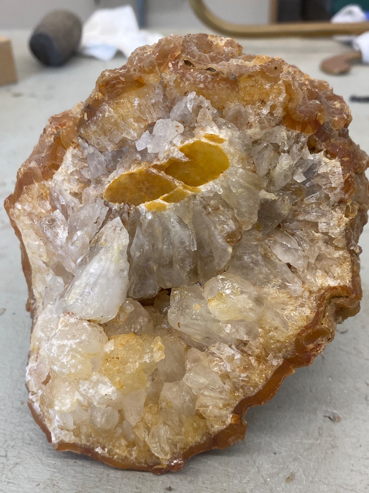Natural Carnelian Agate Geode – Sparkling Quartz Crystal Mineral Specimen