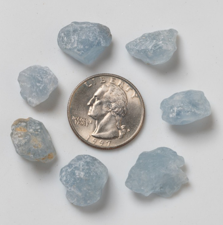 20g Blue Celestite Crystal Points & Pieces Lightly Tumbled Gem Mineral Specimens